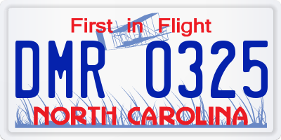 NC license plate DMR0325