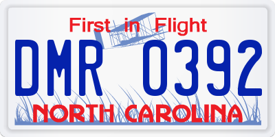NC license plate DMR0392