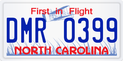 NC license plate DMR0399