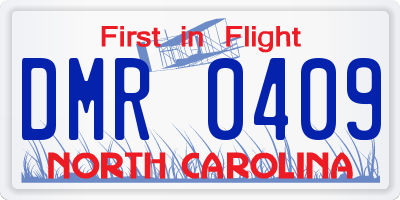 NC license plate DMR0409