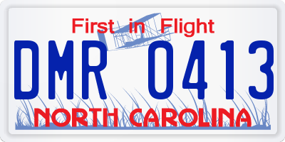 NC license plate DMR0413