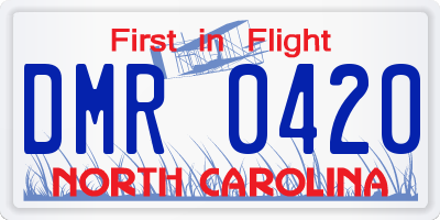 NC license plate DMR0420