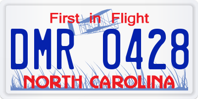 NC license plate DMR0428