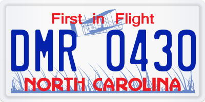 NC license plate DMR0430