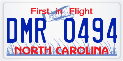 NC license plate DMR0494