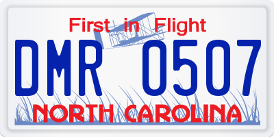 NC license plate DMR0507