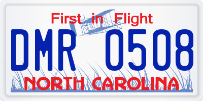 NC license plate DMR0508