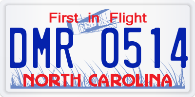NC license plate DMR0514
