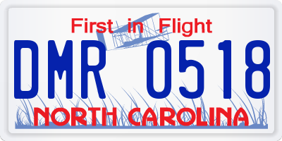 NC license plate DMR0518