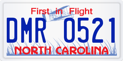 NC license plate DMR0521