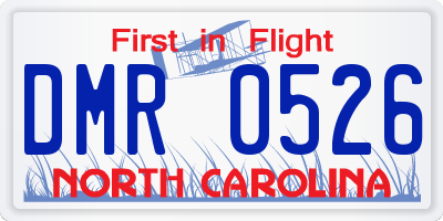 NC license plate DMR0526