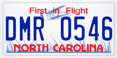 NC license plate DMR0546