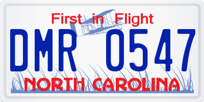 NC license plate DMR0547