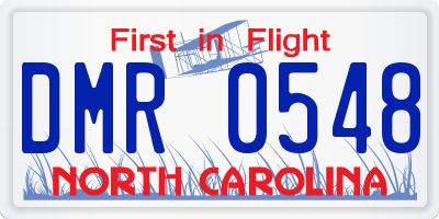 NC license plate DMR0548