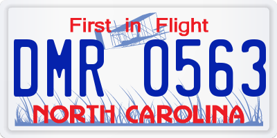 NC license plate DMR0563