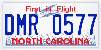 NC license plate DMR0577