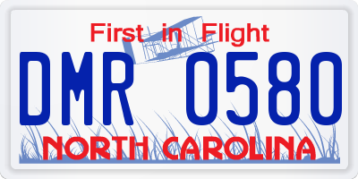 NC license plate DMR0580