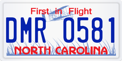 NC license plate DMR0581