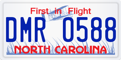 NC license plate DMR0588