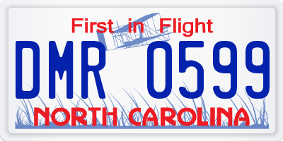 NC license plate DMR0599