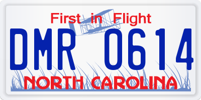 NC license plate DMR0614