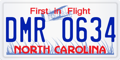 NC license plate DMR0634