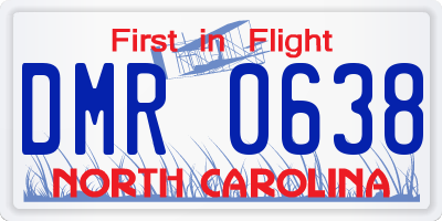 NC license plate DMR0638