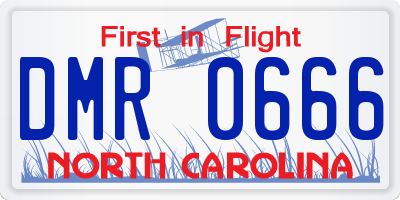 NC license plate DMR0666