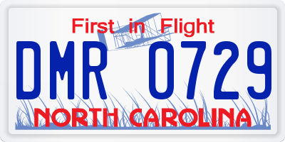 NC license plate DMR0729