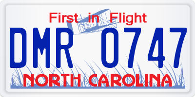 NC license plate DMR0747