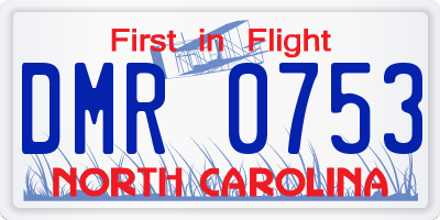NC license plate DMR0753