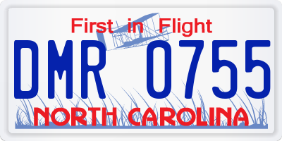 NC license plate DMR0755
