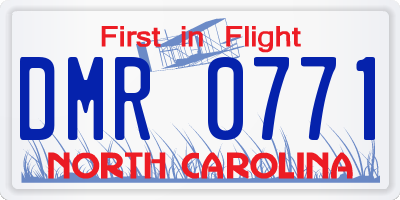 NC license plate DMR0771