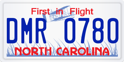 NC license plate DMR0780