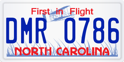 NC license plate DMR0786