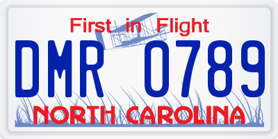 NC license plate DMR0789