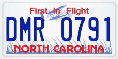 NC license plate DMR0791