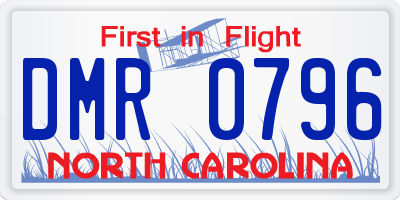 NC license plate DMR0796