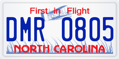 NC license plate DMR0805