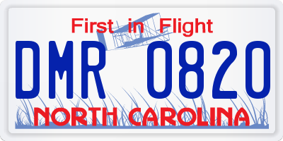 NC license plate DMR0820