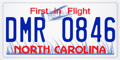 NC license plate DMR0846