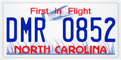 NC license plate DMR0852
