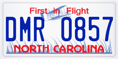 NC license plate DMR0857