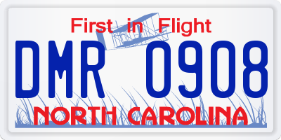NC license plate DMR0908