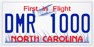 NC license plate DMR1000