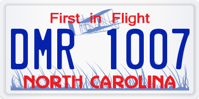 NC license plate DMR1007