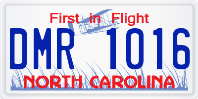 NC license plate DMR1016