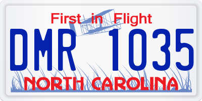 NC license plate DMR1035