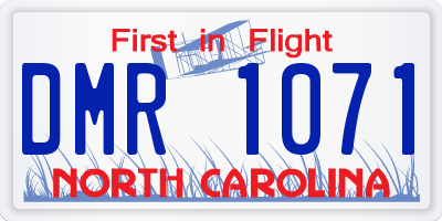 NC license plate DMR1071