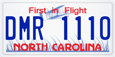 NC license plate DMR1110